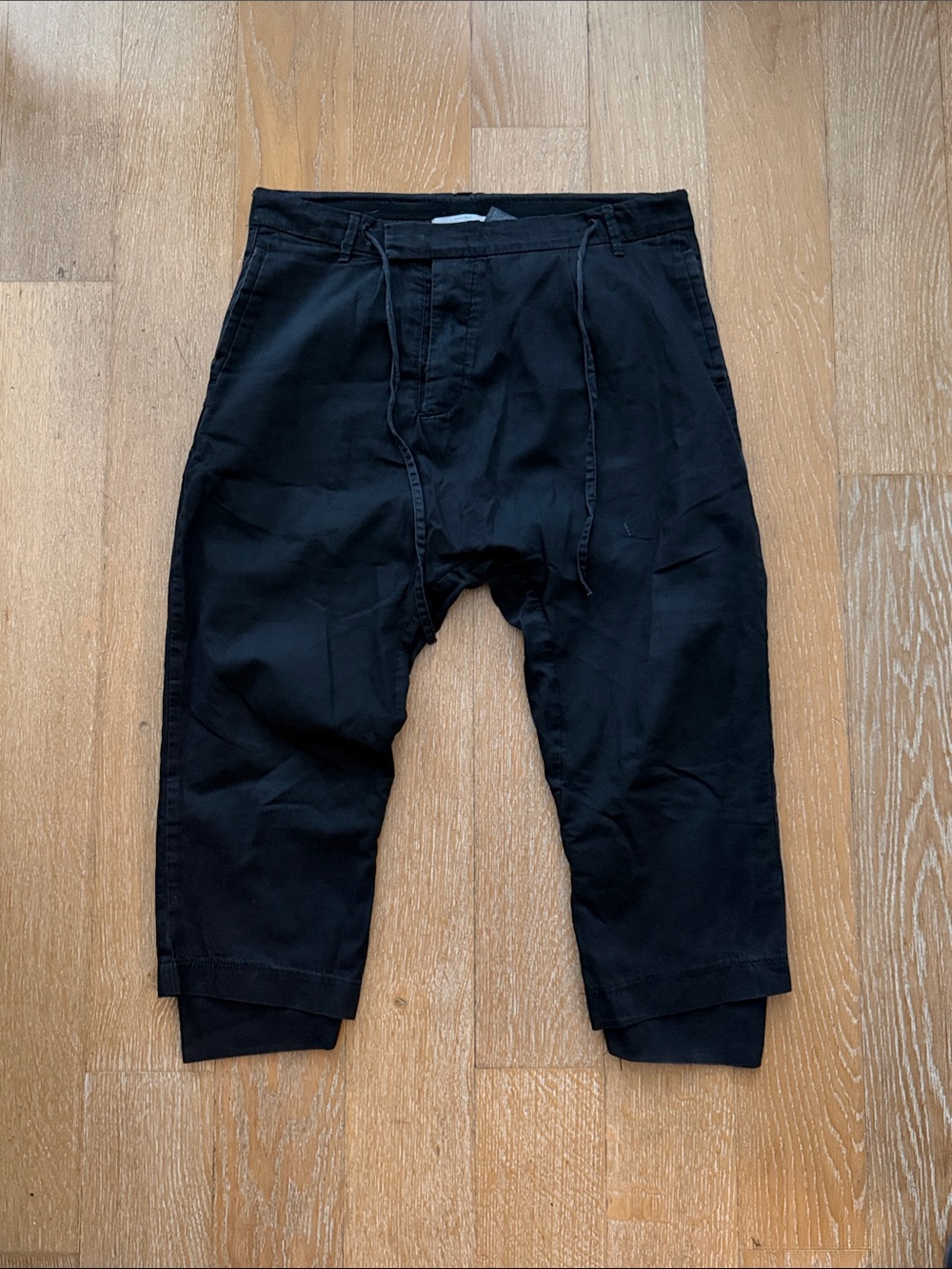 Zara Black Cropped Double Chinos